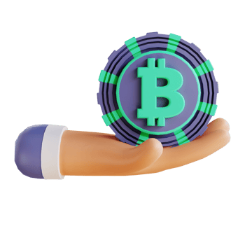 3D illustration bitcoin and hand 7 suitable for cryptocurrency png