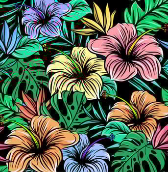 Botanical Floral Tropic vector background