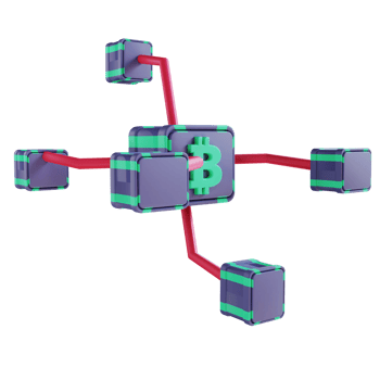 3D illustration Bitcoin chain 2 suitable for cryptocurrency png