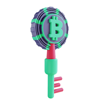 3D illustration Bitcoin encryption key 3 suitable for cryptocurrency png