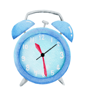 watercolor table clock png