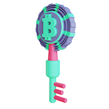 3D illustration Bitcoin encryption key suitable for cryptocurrency png