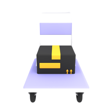 3d cute cart trolley with two cardboard boxes icon ecommerce illustration png