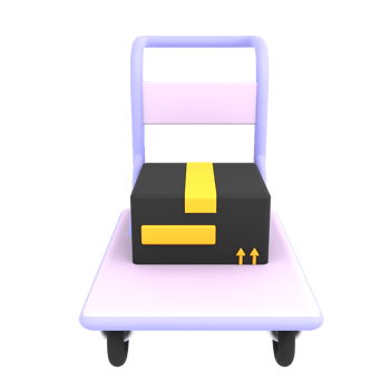 3d cart trolley with two cardboard boxes icon ecommerce illustration png