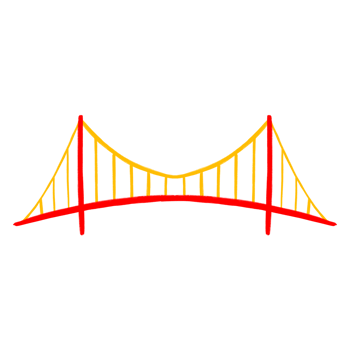 Rainbow Bridge Tokyo in flat design style png