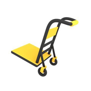 3d Luxury empty delivery trolley shipping icon ecommerce illustration png