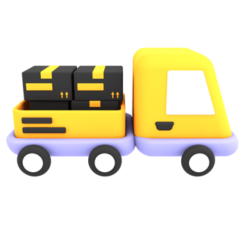 3d colorful delivery car deliver cardboard boxes parcel shipping icon e-commerce illustration png