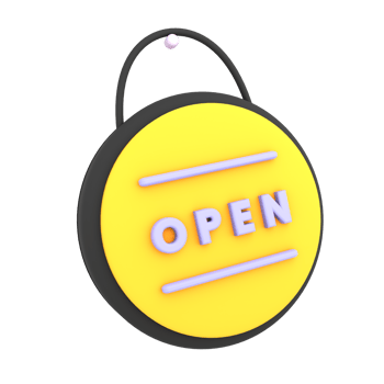 3d business opening hours icon e-commerce illustration png