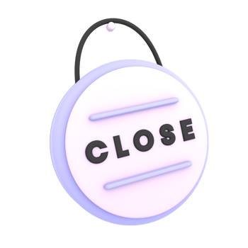 3d closed signboard icon e-commerce illustration png
