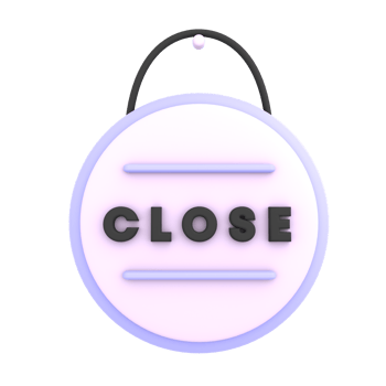 3d closed signboard icon e-commerce illustration png