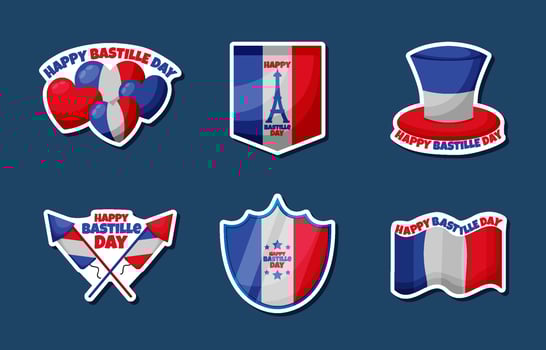 Bastille Day Festivity Sticker vector