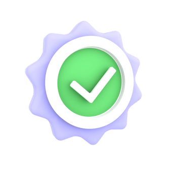 verified with badge 3d illustration for ecommerce icon png