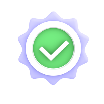 verified with badge 3d illustration for ecommerce icon png