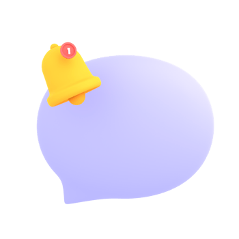 3d reminder popup bell notification chat message alert ecommerce icon for application website ui on isolated background png