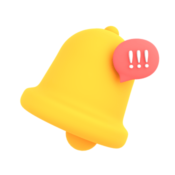 3d bell reminder notification alert or alarm ecommerce icon for application website ui on isolated background png