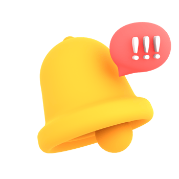 3d bell reminder notification alert or alarm ecommerce icon for application website ui on isolated background png