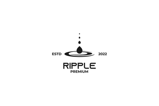 Flat water ripple logo design vector illustration idea