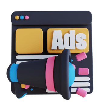 3D illustration website advertising online png