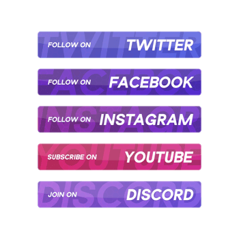 Elegant Social Media Follower Pack Banners for Twitch Streamers and Gamers png