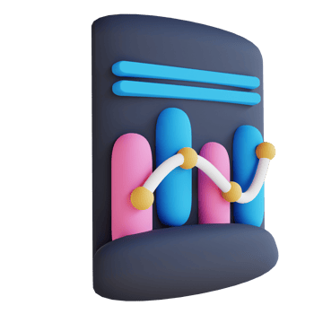 3D illustration chart data analysis png