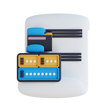 3D illustration  data sources and documents png
