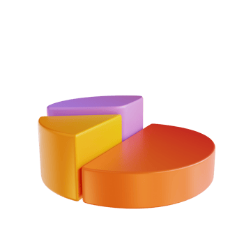 3D illustration colorful pie chart png