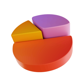 3D illustration colorful pie chart png