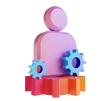 3D illustration colorful head of management png