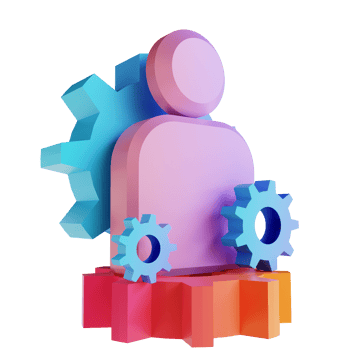 3D illustration colorful head of management png