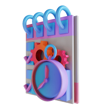 3D illustration colorful time schedule management png