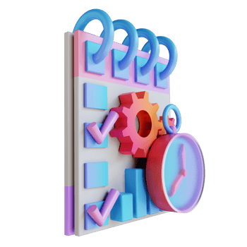 3D illustration colorful time schedule management png