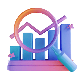 3D illustration colorful data analysis png