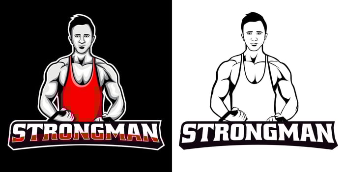 muscle man esport logo mascot design vector