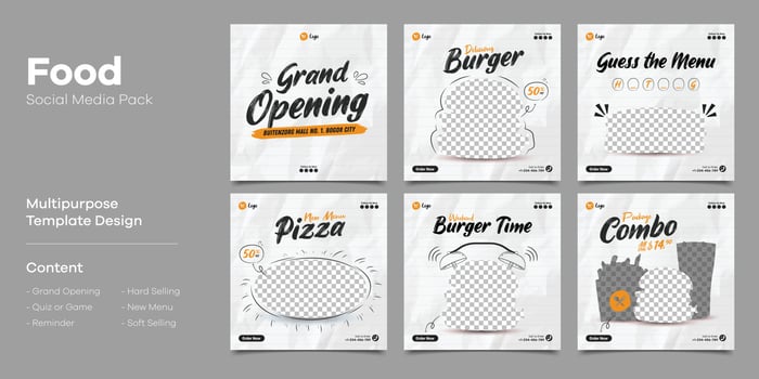 Burger Fastfood Social Media Post Template vector
