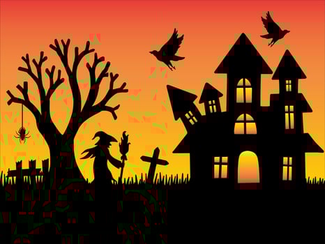 Halloween Silhouette Background Illustration vector
