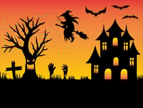 Halloween Silhouette Background Illustration vector