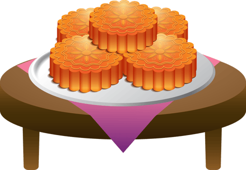 Mooncake, illustration, Mid autumn festival png