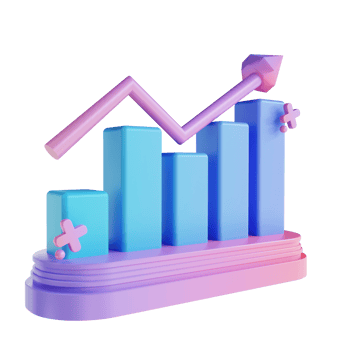 3D illustration colorful graph up png