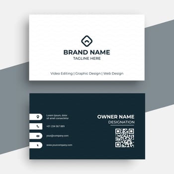 Professional creative black and white business card template design vector