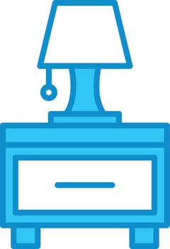 Nightstand Line Filled Blue vector