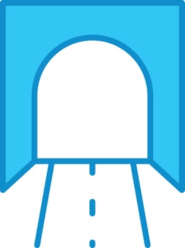 Tunnel Line Filled Blue vector