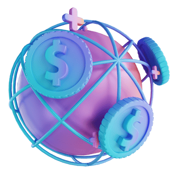3D illustration colorful global money png