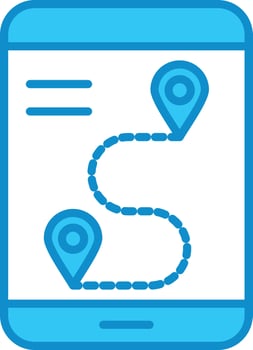 Gps Line Filled Blue vector