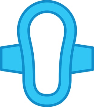 Sanitary Towel Line Filled Blue vector