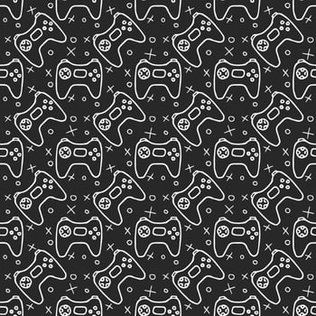 Pattern with gamepad icons. Seamless gaming pattern. vector