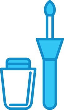 Eyeliner Line Filled Blue vector