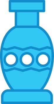 Vase Line Filled Blue vector
