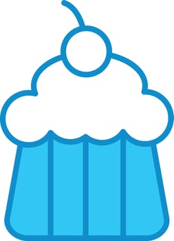 Cupcake Line Filled Blue vector