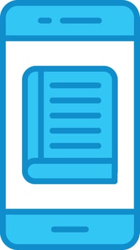 Online Learning Line Filled Blue vector