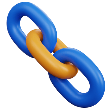 3d rendering chain link symbol with three chains isolated png